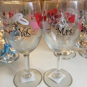 Pair of Mr. & Mrs. ‘I Do’ Wine Glasses.